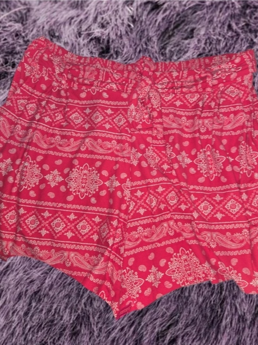 Terra & Sky Pink Printed High-Waist Pull-On Shorts